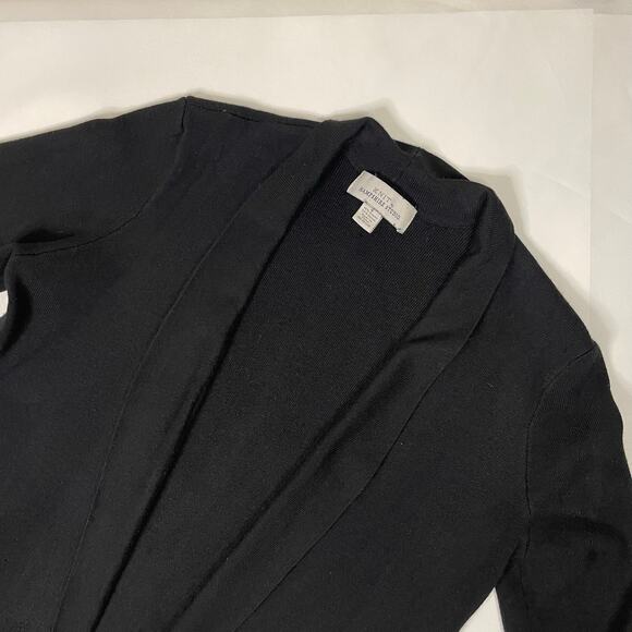 Knit by Hampshire Studio Black Cardigan Sweater Open Front Long Sleeve Sz Small - Picture 4 of 7